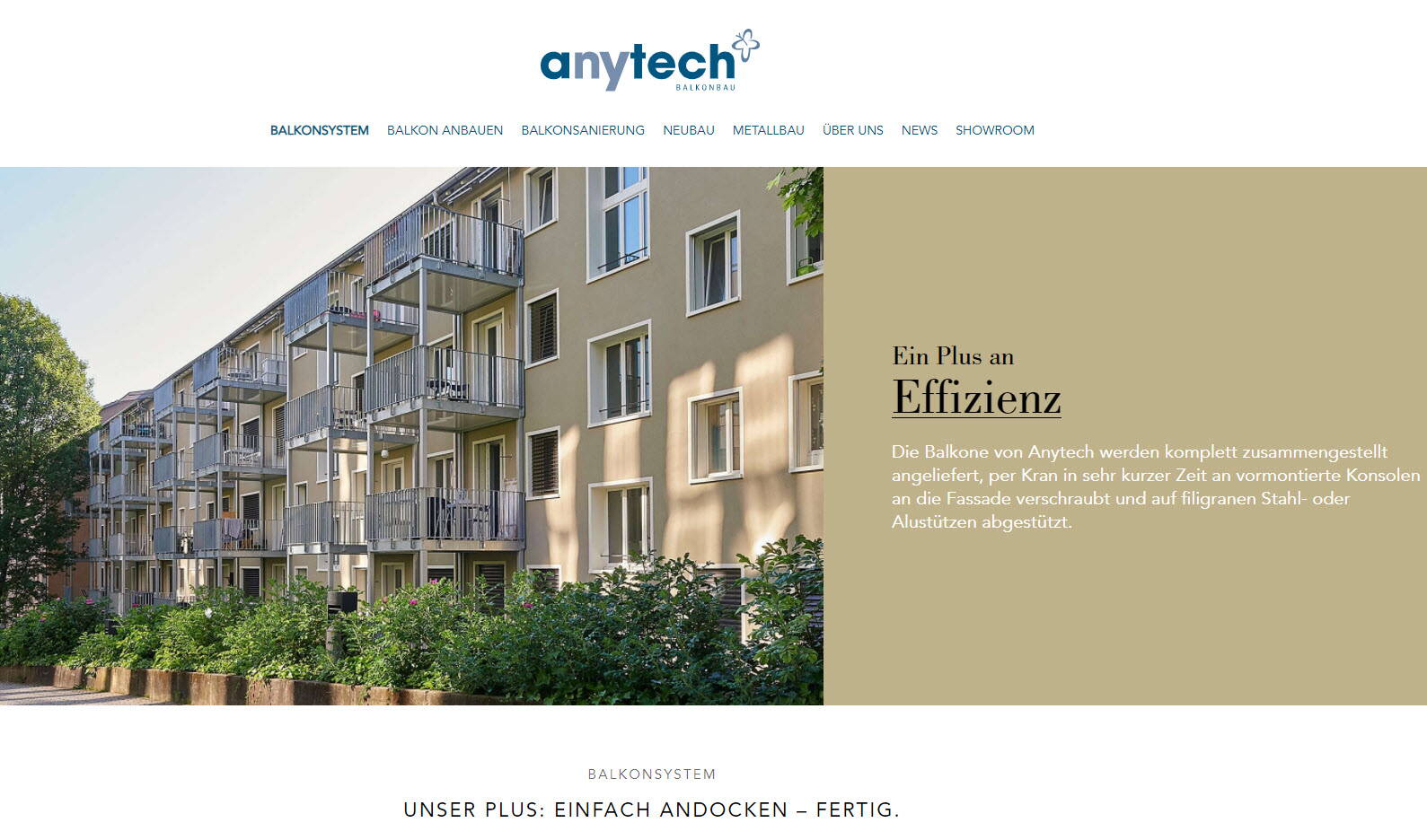 Website für Anytech Balkonbau 2020